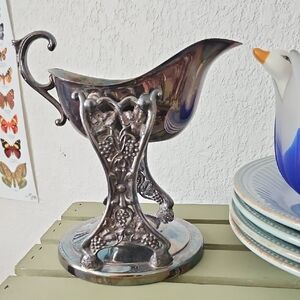 Silverplated Gravy Bowl With Stand